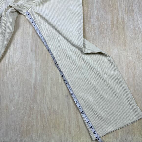 TOPSHOP Cream Corduroy Wide Leg High Rise Retro Chic Women's Trousers Pants 10 - Picture 12 of 15